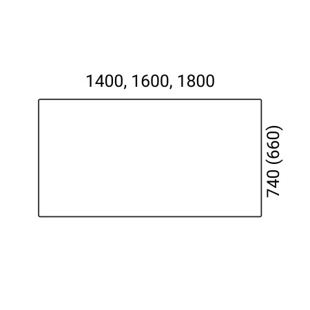 Dimensions de la cloison acoustique MODUS pour bench.