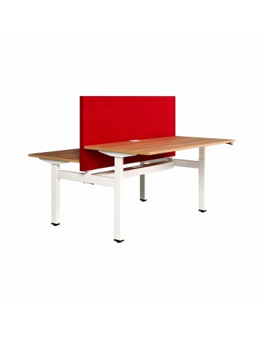 Cloison haute acoustique MODUS rouge classe C pour bench à piètement 3 colonnes.