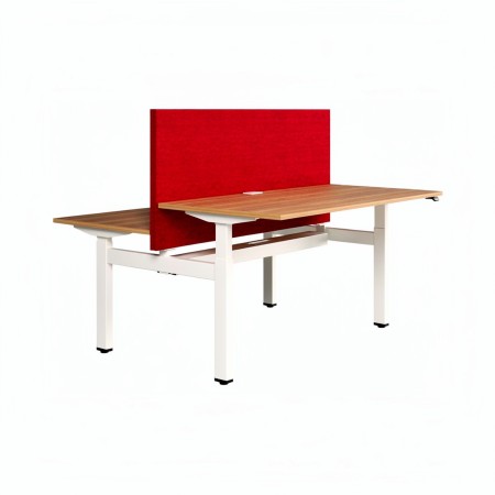 Cloison haute acoustique MODUS rouge classe C pour bench à piètement 3 colonnes.