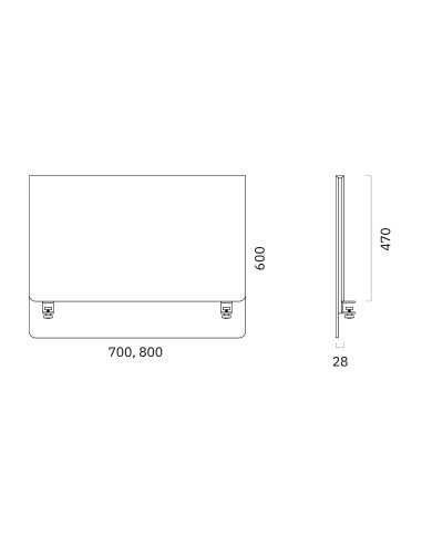 Dimensions de l'écran acoustique latéral ZEDO PET.