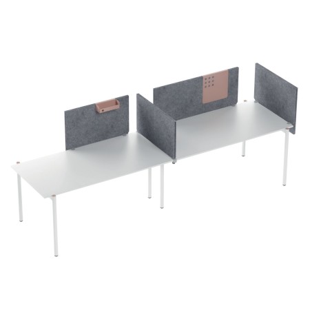 Séparation acoustique latérale 70 à 80 x 60 cm en feutre PET ZEDO PET pour bureau.