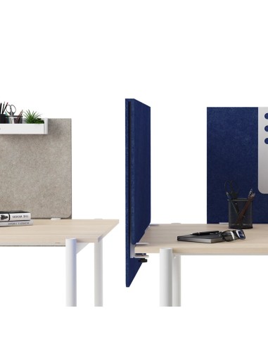 Séparation latérale acoustique PET 70 à 80 cm ZEDO PET pour bureau individuel.