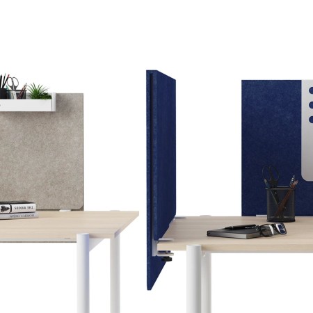 Séparation latérale acoustique PET 70 à 80 cm ZEDO PET pour bureau individuel.