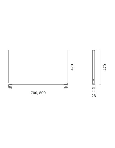 Dimensions écran central acoustique PET 70 à 80 cm ZEDO PET.