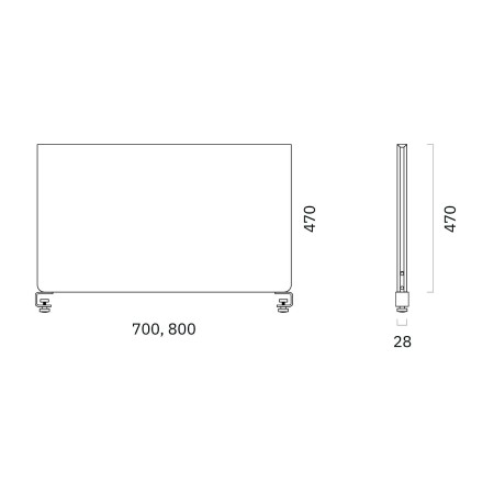 Dimensions écran central acoustique PET 70 à 80 cm ZEDO PET.