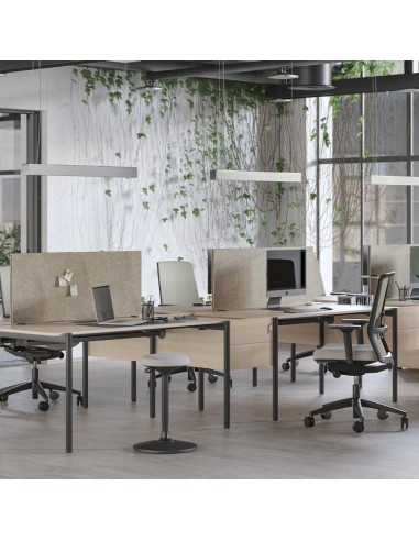 Écran acoustique pour bureau bench en espace de travail collectif design ZEDO PET.