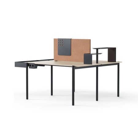 Panneau acoustique central  ZEDO PET pour séparer les postes bench en open space.