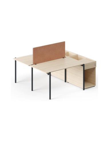 Panneau acoustique central bench terracotta 75 à 155 x 47 cm en feutre PET ZEDO PET.