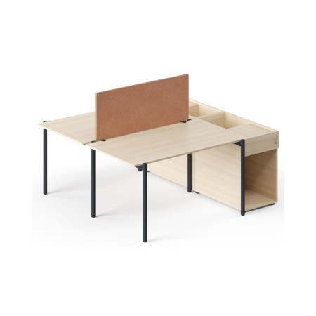 Panneau acoustique central bench terracotta 75 à 155 x 47 cm en feutre PET ZEDO PET.