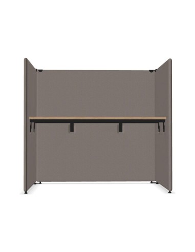 Poste de travail acoustique individuel avec écrans enveloppants classe C MY SPACE de face.