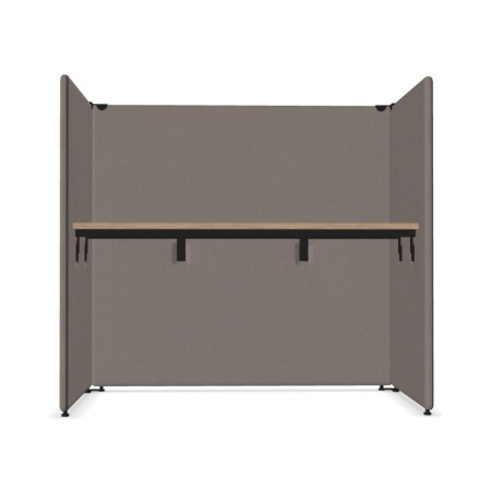 Poste de travail acoustique individuel avec écrans enveloppants classe C MY SPACE de face.