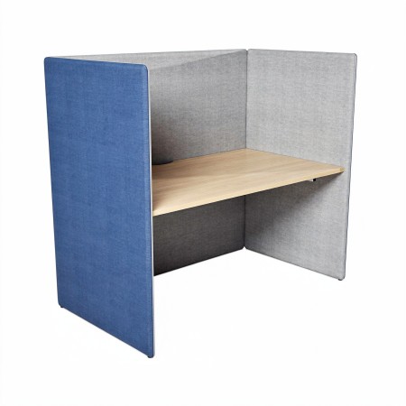 MY SPACE bureau avec écrans acoustiques pour open space bicolore.