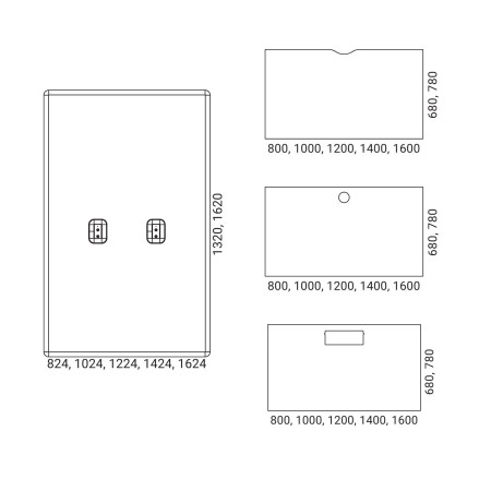 Dimensions du poste double de travail MY SPACE.