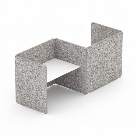 Bureau acoustique 2 postes alternés MY SPACE avec écrans en U classe C.