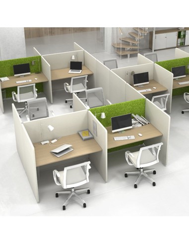 Espace de travail partagé à Berne avec bench 4 postes acoustique MY SPACE.