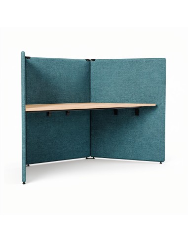 Bureau acoustique individuel en V MY SPACE avec écrans classe C vue de face.
