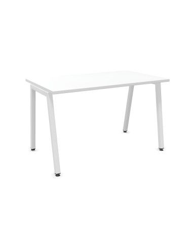 Bureau NOVA A profondeur 60 cm avec plateau mélaminé et piètement métallique en A.