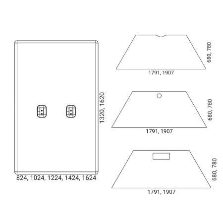 Dimensions bureau acoustique en V 179 ou 191 cm MY SPACE.
