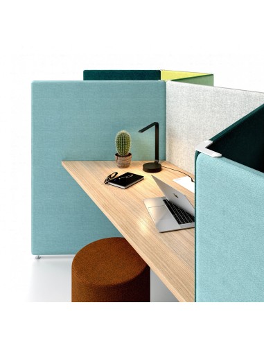 Bureau acoustique 3 postes de travail confortables nid d’abeille MY SPACE.