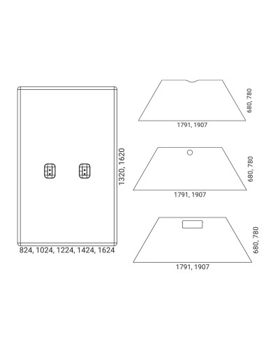 Dimensions Bureau acoustique individuel en V 179 ou 191 cm MY SPACE.
