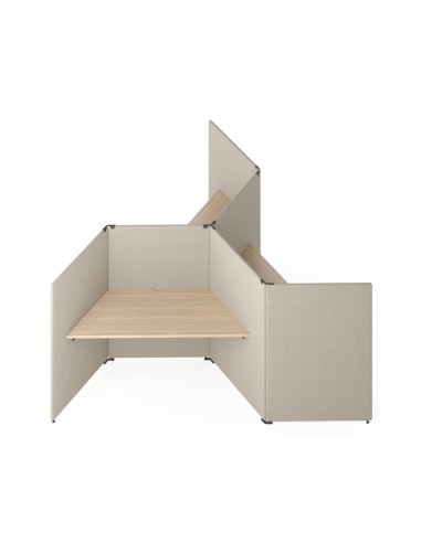Cubicle 3 postes en triangle avec écrans acoustiques MY SPACE.