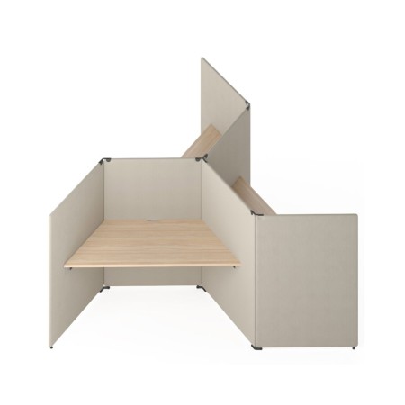 Cubicle 3 postes en triangle avec écrans acoustiques MY SPACE.