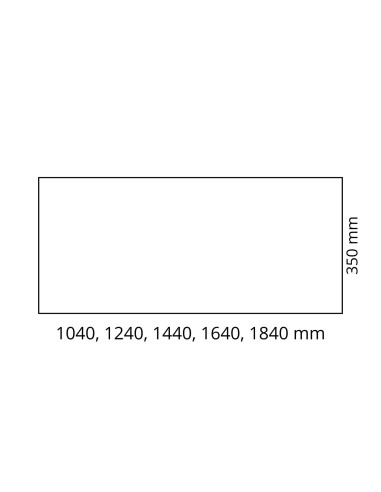 Dimensions Voile de fond bureau NOVA mélaminé 104 à 184 cm.