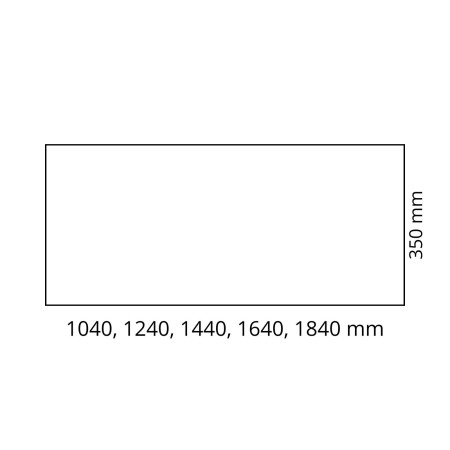 Dimensions Voile de fond bureau NOVA mélaminé 104 à 184 cm.