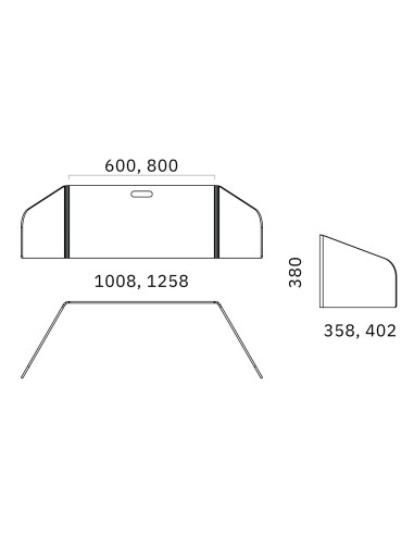 Dimensions écran acoustique de bureau 80 et 60cm en feutre PET.