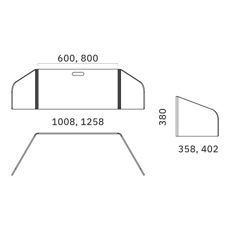 Dimensions écran acoustique de bureau 80 et 60cm en feutre PET.