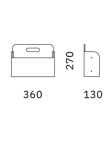 Dimensions du panier de rangement Acoustic Artwork pour bureau.
