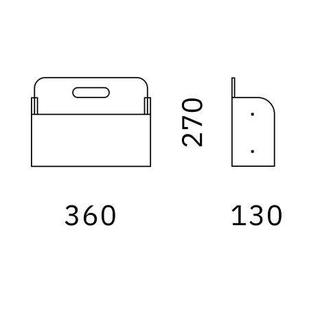 Dimensions du panier de rangement Acoustic Artwork pour bureau.