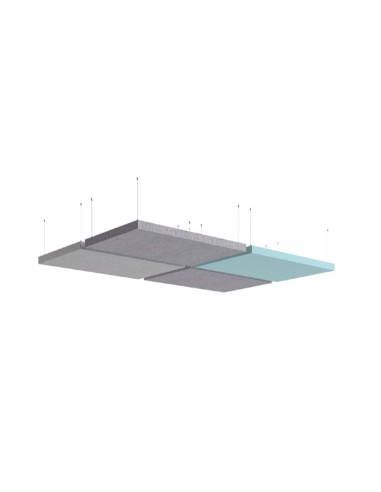 Panneau acoustique plafond suspendu classe C MODUS horizontal pour bureaux.