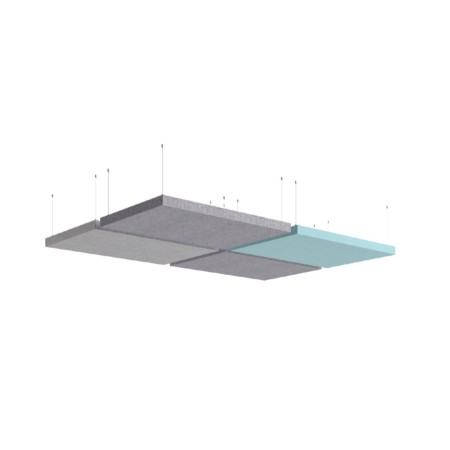 Panneau acoustique plafond suspendu classe C MODUS horizontal pour bureaux.