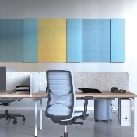 Panneau acoustique mural MODUS  pour absorption sonore bureau installé à Sierre.