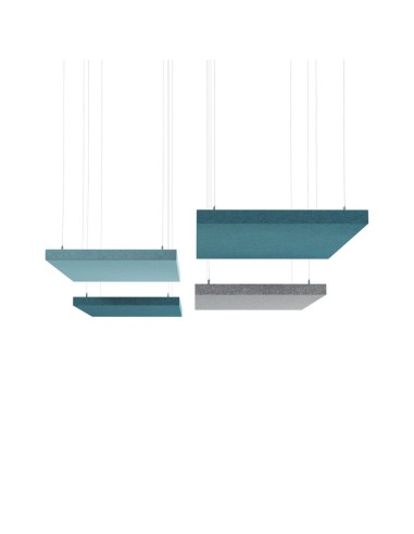 Panneau acoustique plafond bureau & open space en bleu pour espaces de coworking.