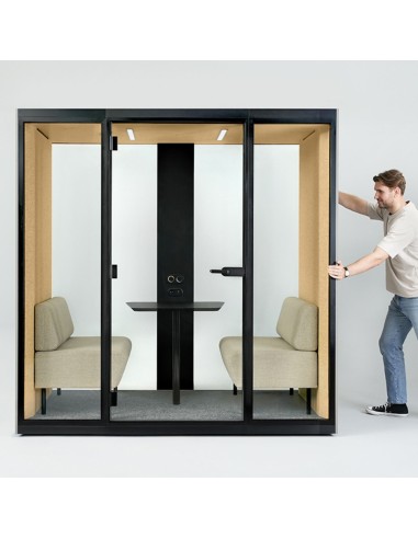 Cabine acoustique SONUS M pour 2 personnes avec finitions personnalisables pour bureaux et espaces collaboratifs.