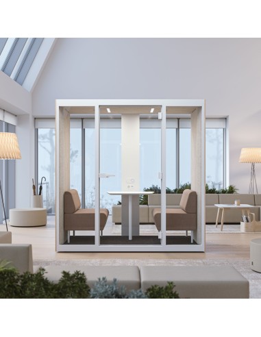 Cabine acoustique SONUS M pour 2 personnes avec isolation phonique classe B à Berne.
