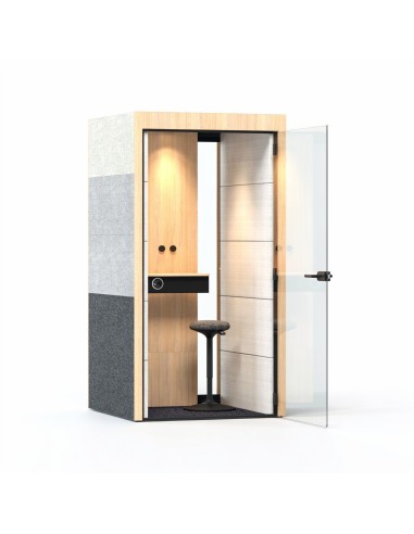 Cabine acoustique individuelle SILENT ROOM S pour appels téléphoniques et visioconférences en bureau ouvert.