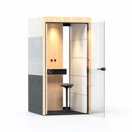 Cabine acoustique individuelle SILENT ROOM S pour appels téléphoniques et visioconférences en bureau ouvert.