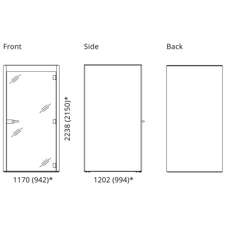 Dimensions de la cabine acoustique SILENT ROOM S.