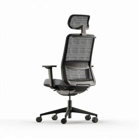 Dos de la chaise de bureau ergonomique EIRA dossier résille noir.