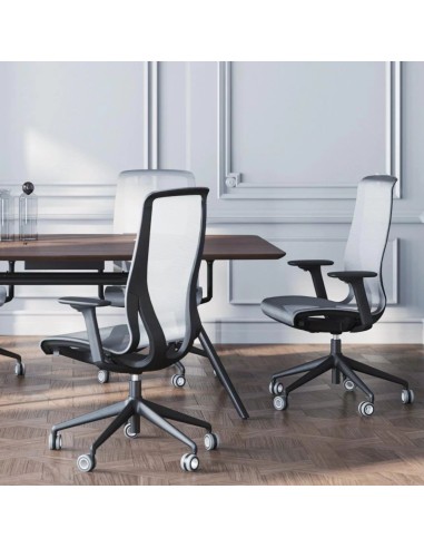 Salle de réunion avec chaise de bureau ergonomique D-CHAIR design moderne.
