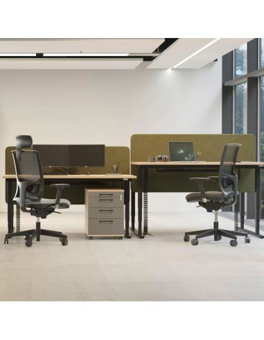 Chaise de bureau ergonomique DIVA avec soutien lombaire en open space partagé à Nyon.