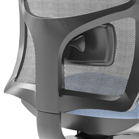 Dos de la chaise ergonomique de travail avec roulettes DIVA avec dossier en résille respirante.