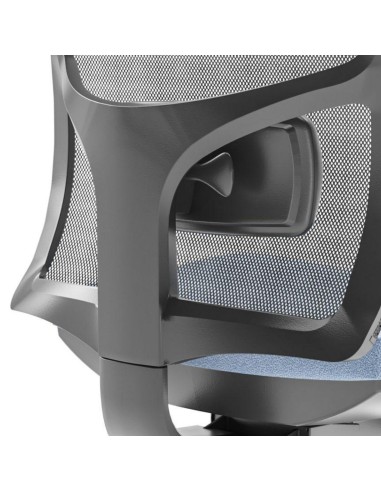 Dos de la chaise ergonomique de travail avec roulettes DIVA avec dossier en résille respirante.