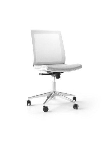 Chaise de bureau professionnelle en blanc avec dossier ergonomique respirant EVA.
