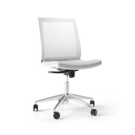 Chaise de bureau professionnelle en blanc avec dossier ergonomique respirant EVA.
