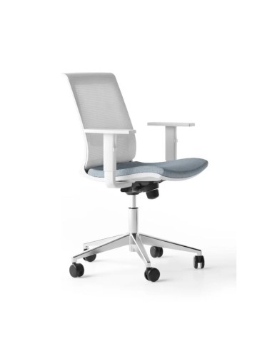 Chaise de bureau résille avec roulettes et accoudoirs pour bureau EVA.