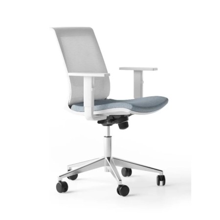 Chaise de bureau résille avec roulettes et accoudoirs pour bureau EVA.